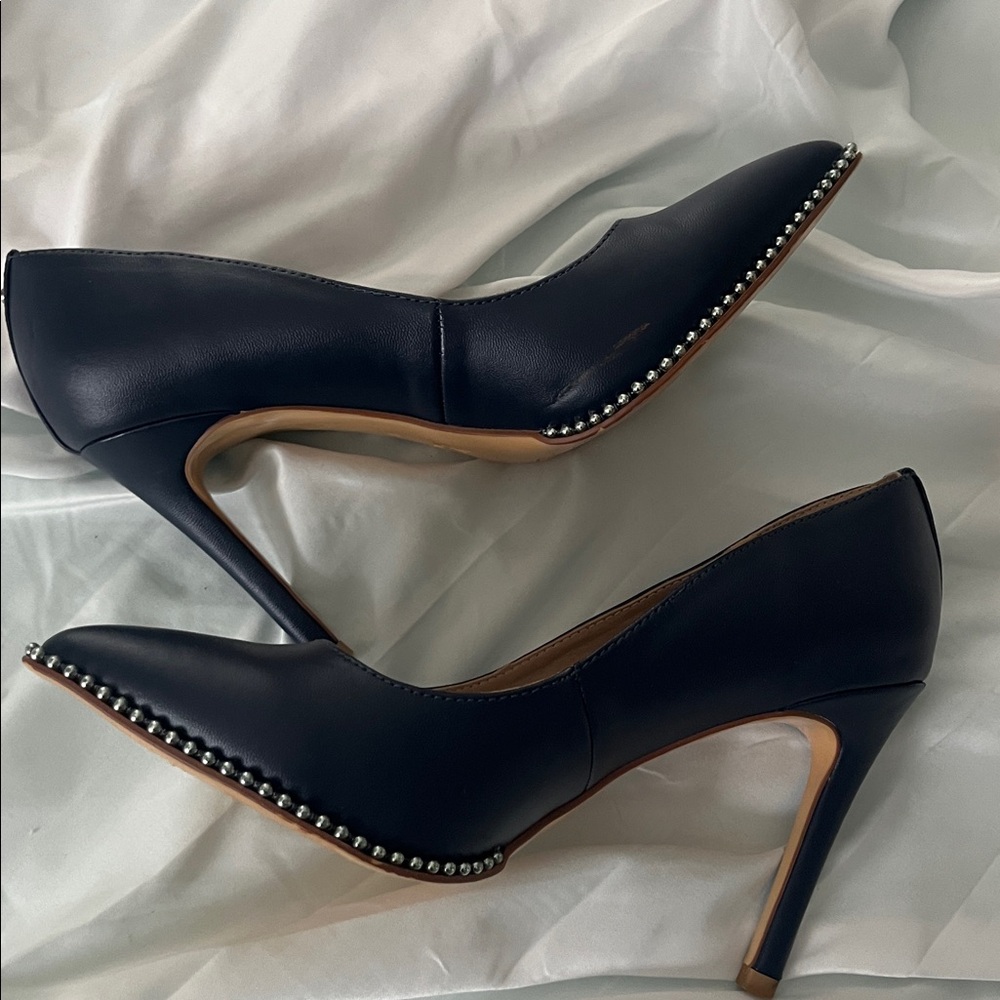 Navy Studded Heels